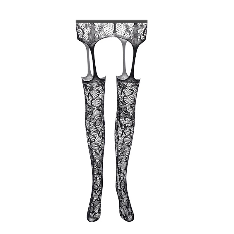 

Erotic Stockings with Garter Belt for Women Fishnet Pantyhose Thigh High Socks Sexy Women's Tights Black Stockings