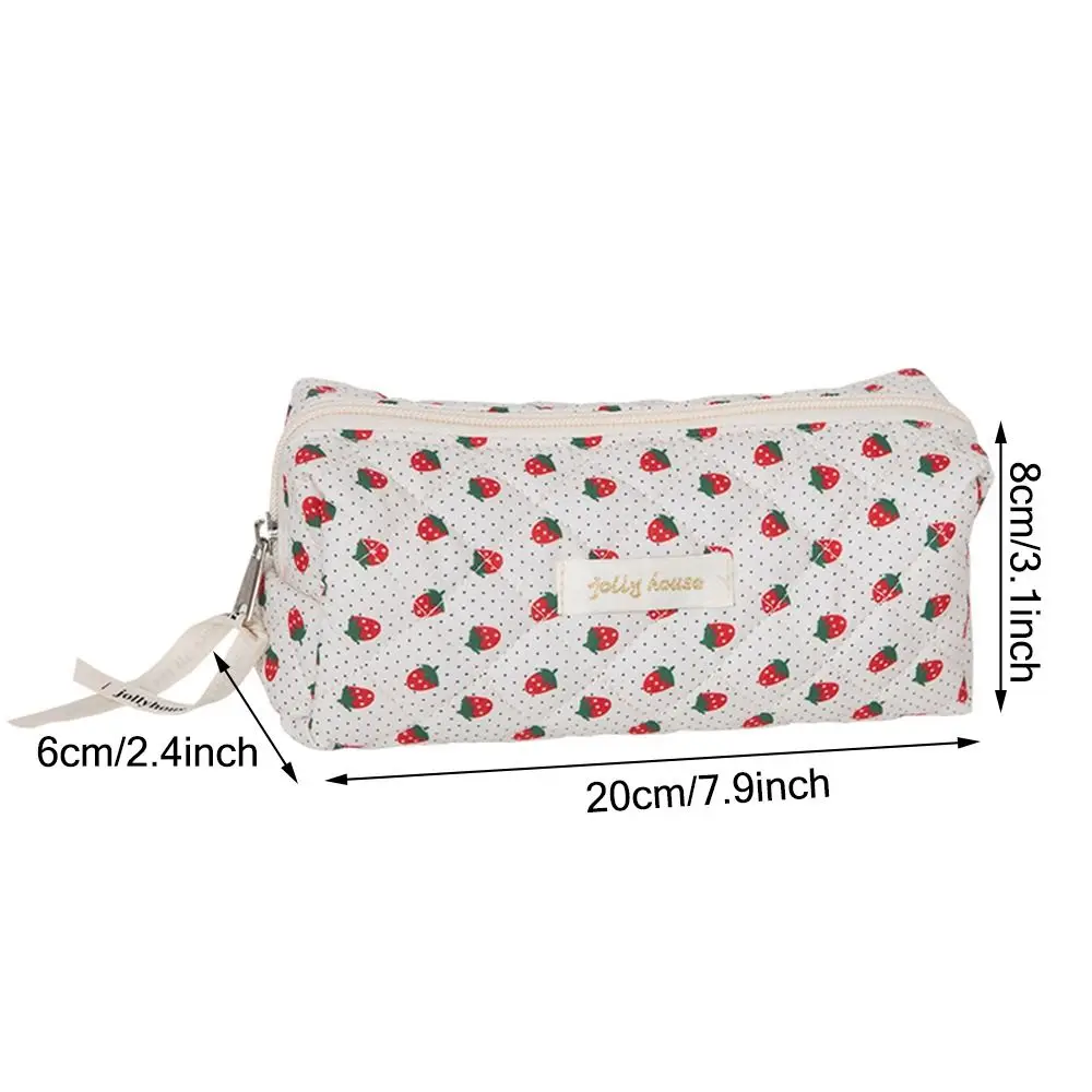 Vintage Fresh Floral Pencil Bags Korean Style Cute Student Pencil Cases Stationery Supplies Multi-Functional Handbag