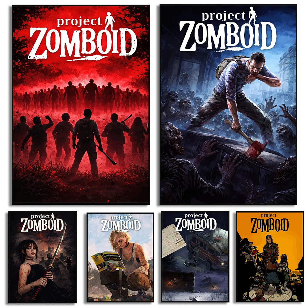 Game Project Zomboid Poster Classic Zombie Games Prints Canvas Painting Project Zomboid Wall Art Pictures Home Room Decoration