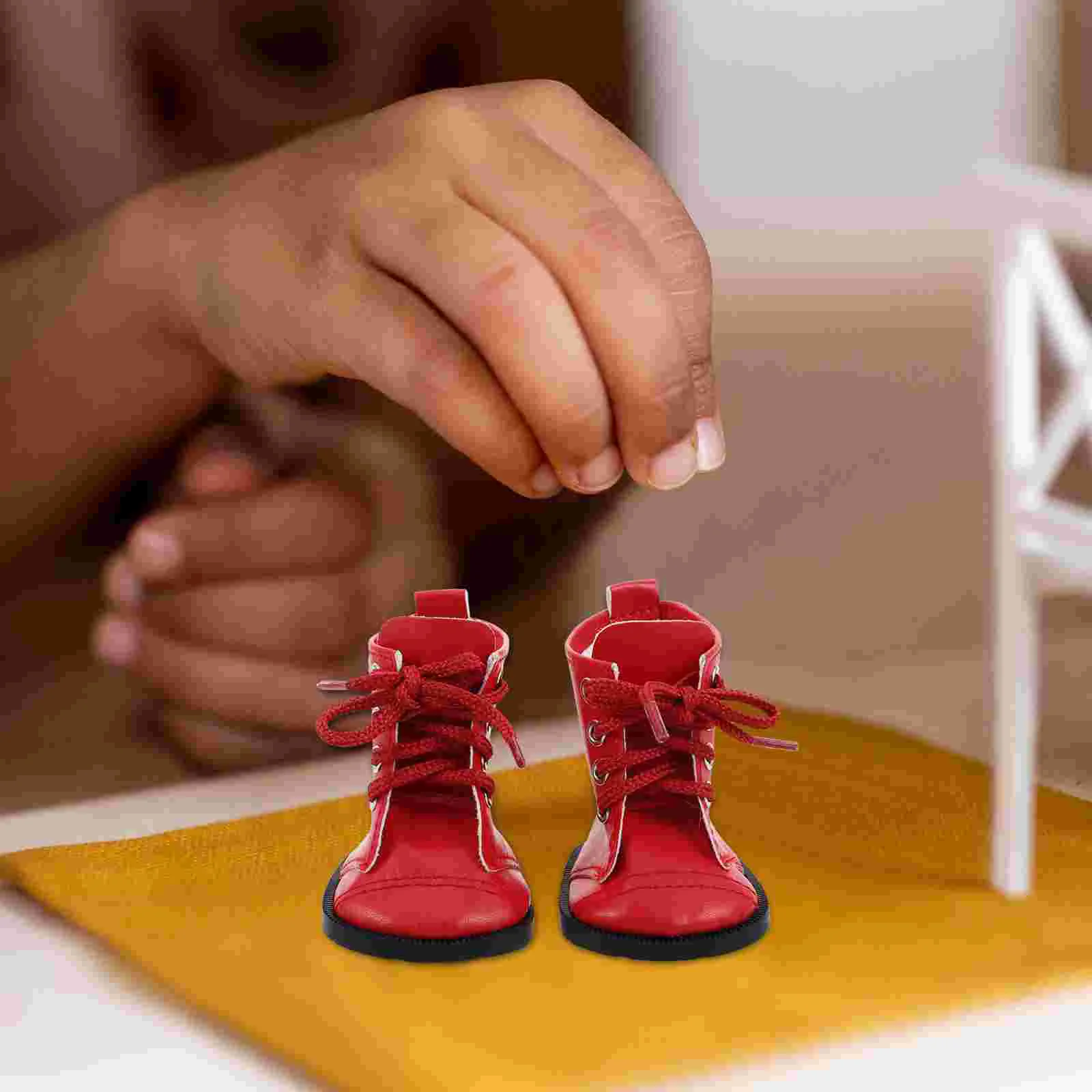 Boots Dolls Accessories Mini Shoes Reborn Baby for Babydoll Miniature Pu Dollshoes