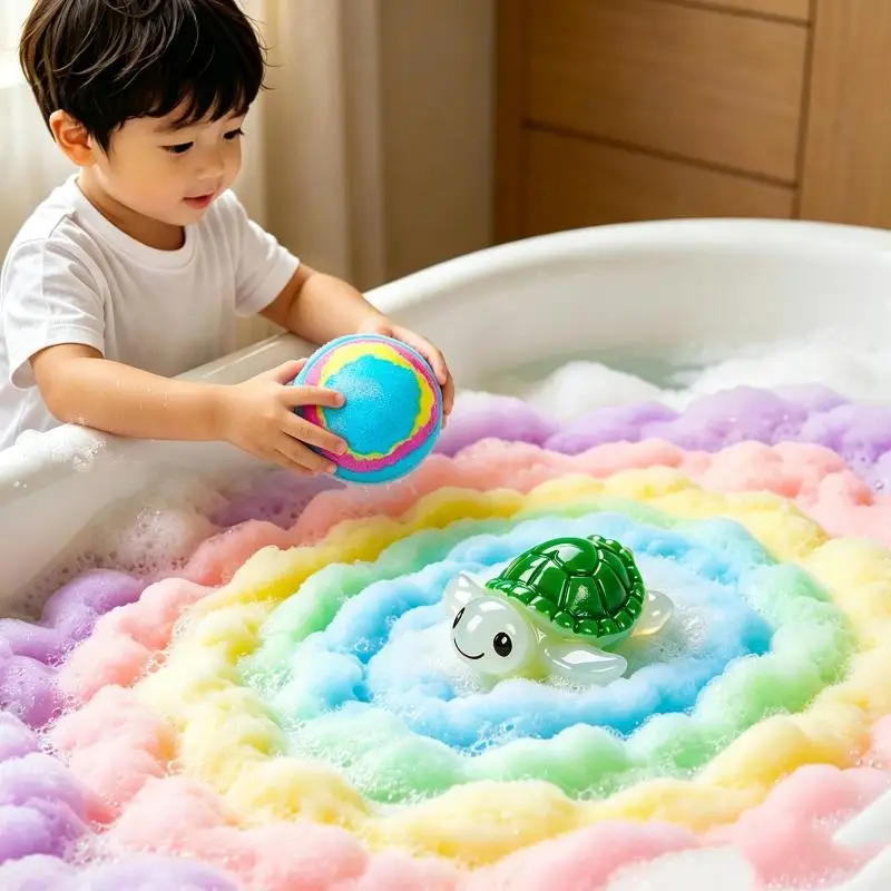 12Pcs Bubble Fizzy Ball 60g Safe Natural Kids Bath Fizzies Surprise Hidden Toy Fun Bathtime Play Gift Set For Child Nourishing