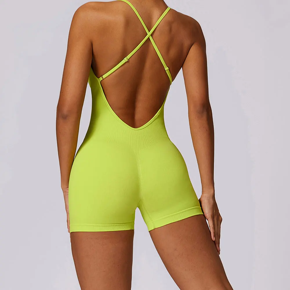 Gym Set Fitness Bodysuit Seamless Sportswear Women Tracksuits Push Up Workout Clothes Jumpsuit Buttery-Soft One-piece Yoga Suit