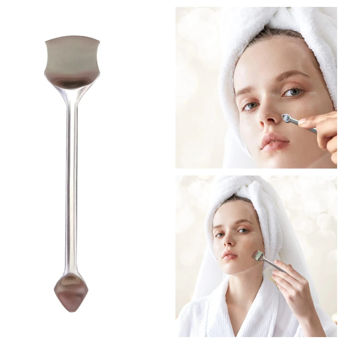 Tweekoppige Acne Comedondrukker Rvs Pore Cleaner Huid Spatel Puistje Remover Huid Scrubber Diepe Reiniging Tool