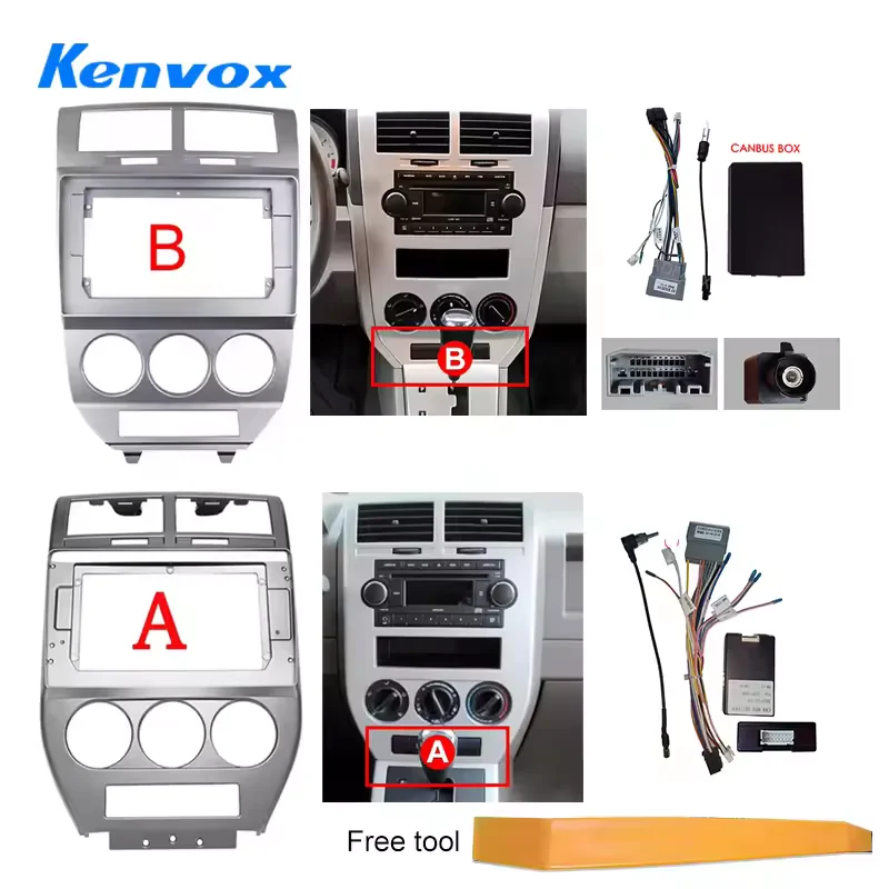 

Панель установки автомобильного радиоприемника для Dodge Caliber 2007-2010 Android 10-дюймовый 2-диночный стерео монтажная рамка лицевая панель комплект рамки