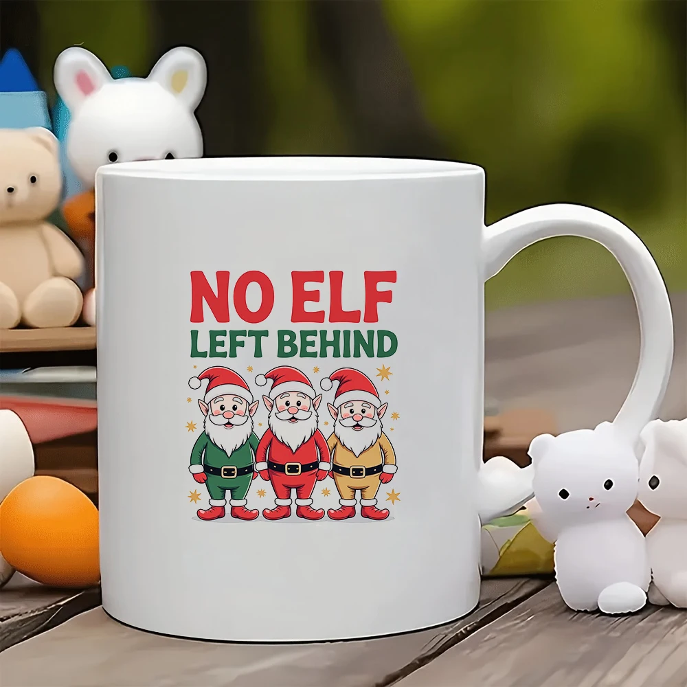 Taza de elfo de Navidad de dibujos animados de 11oz, taza de bebida caliente para niños, regalo de Navidad, taza de oficina familiar