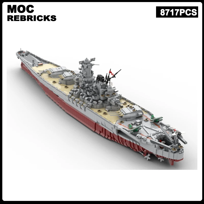 WW2 Japanese Military Series Navy IJN Yamato Battleship Spaceship MOC Building Block Assembly Model Bricks Toys Children's Gifts