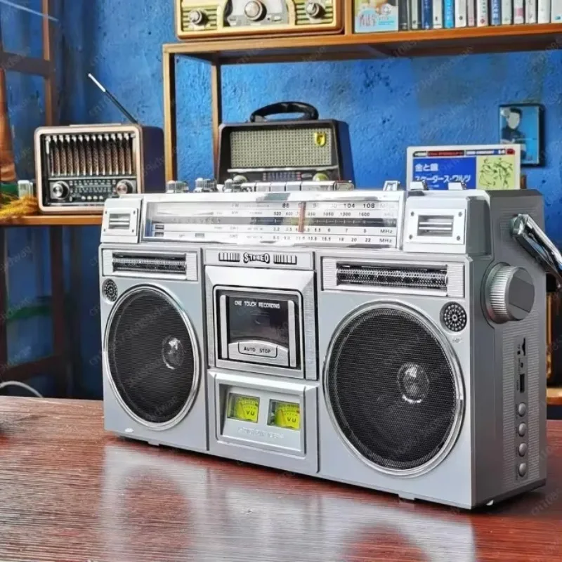 Y Retro Nostalgic Stereo Dual Channel Tape Machine Cassette Machine Radio Recorder Bluetooth view 4