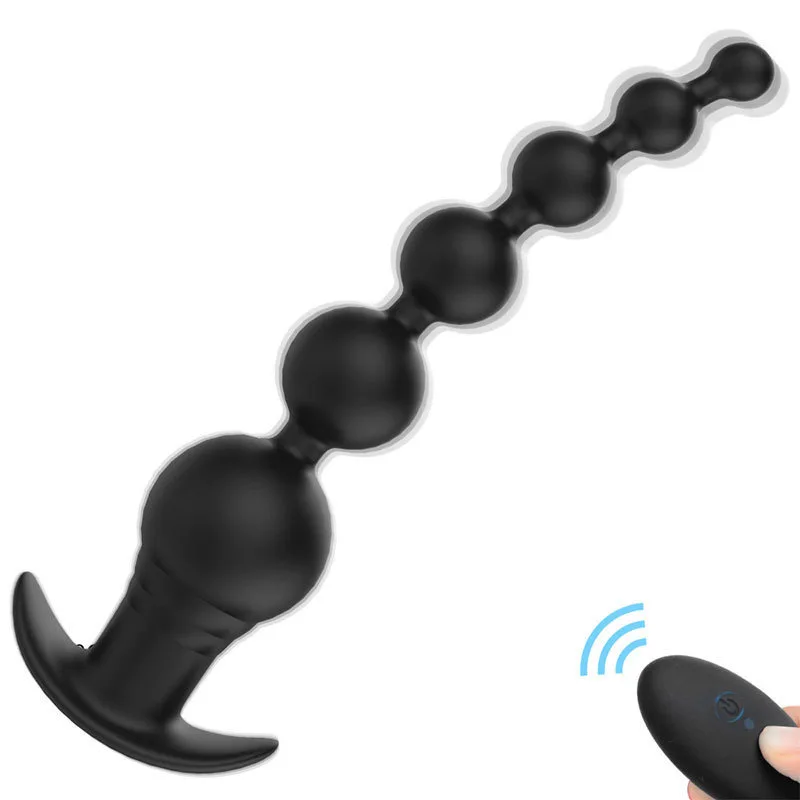 Rear court bead anal plug male and female shared toy wireless remote control prostate massager