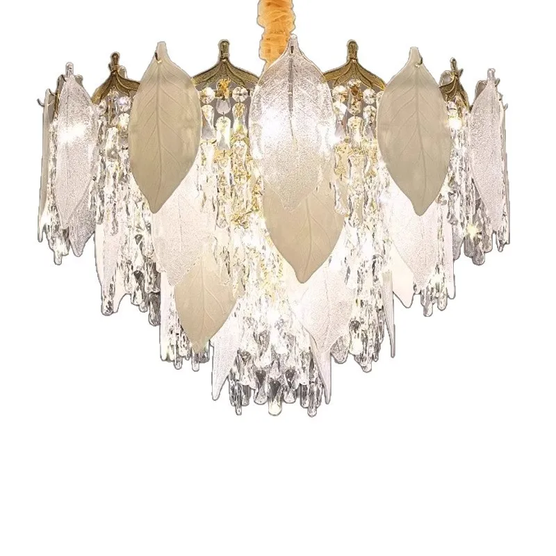 

French light luxury crystal living room chandelier modern minimalist atmosphere master bedroom light designer creative dining