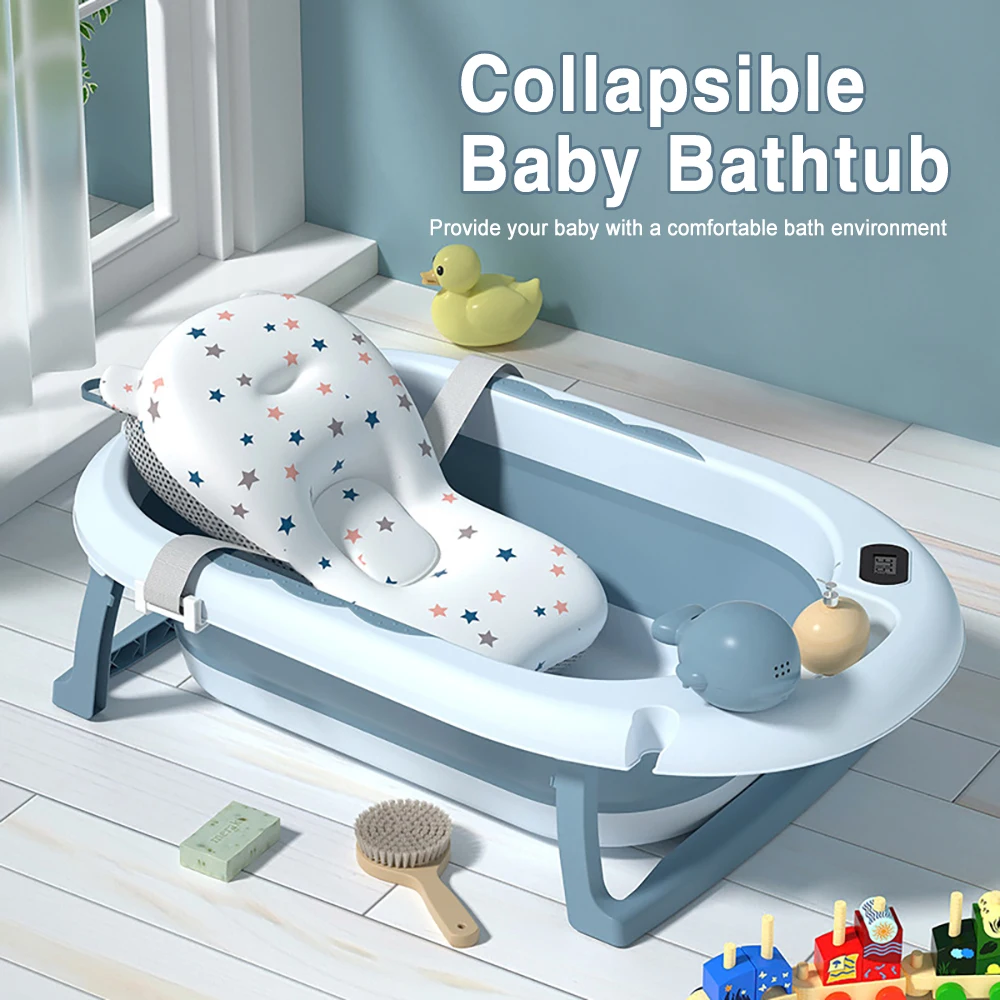 AnGku 6-12 Months Foldable Baby Bathtub - Safe and Portable Bathing Solution for Infants and Toddlers