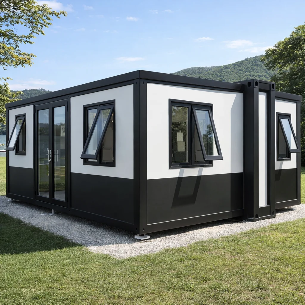 Luxuriöses Tiny House Erweiterbares Containerhaus für Familienwohnen mit Schlafzimmer, Bad, Küche, Mobiles Zuhause, Granny Flat ADU