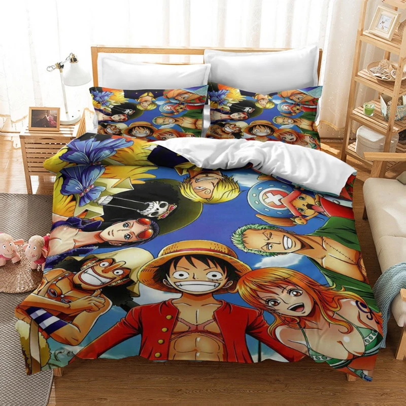 Set di biancheria da letto Anime di un pezzo Set copripiumino youth Monkey D. Rufy Odyssey King Size