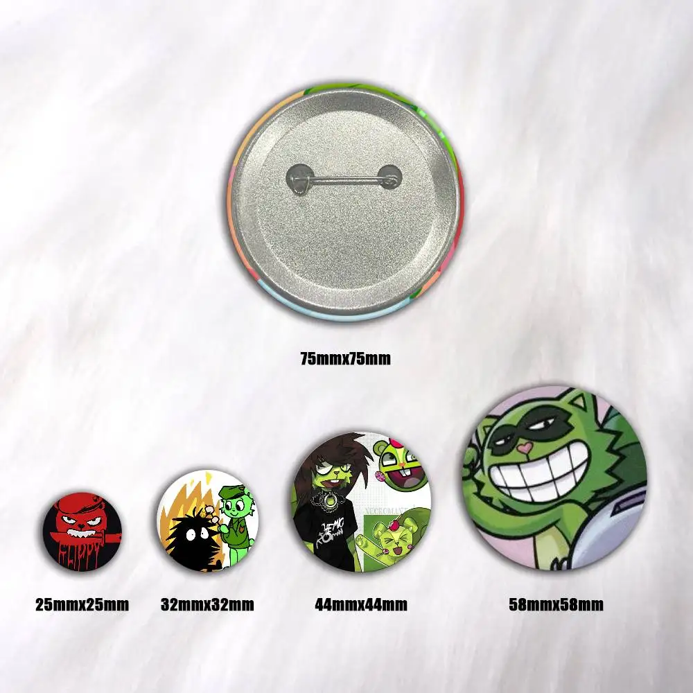A-Happy Tree Friends Flippy Cosplay COSTUME Badge Pin Tinplate Brooch Prop Xmas Gift Birthday Gift