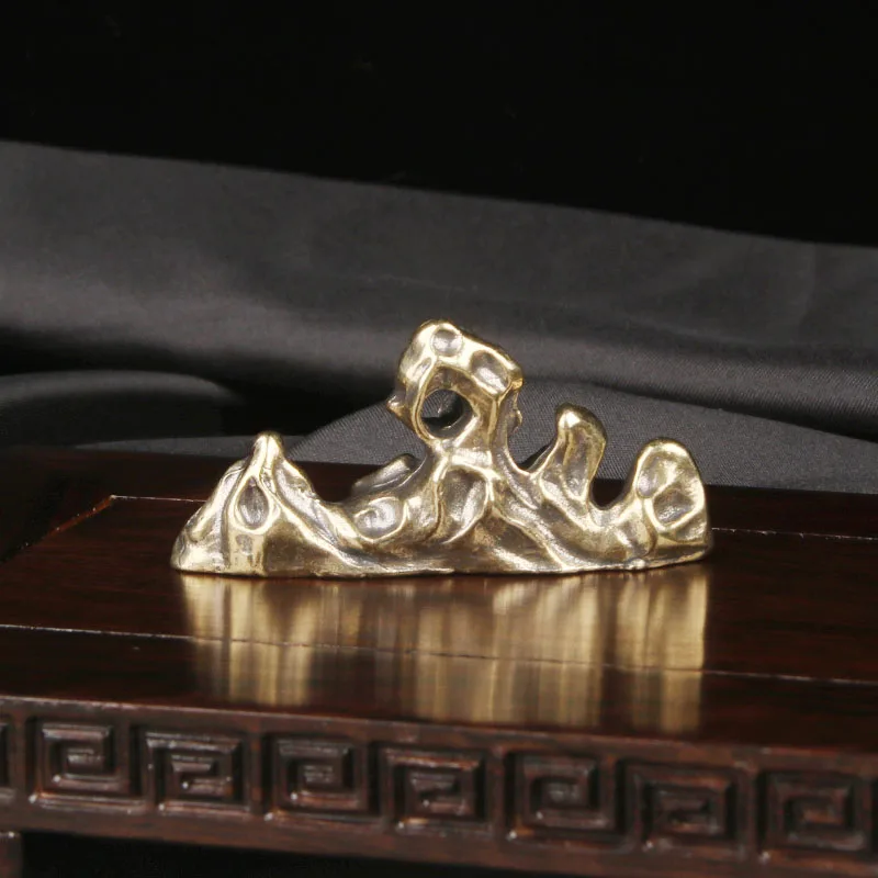 Brass Rockery Pen Holder Desktop Decoration Creative Pen Holder Study Decoration Antique And Miscellaneous Antique Bronze Ware