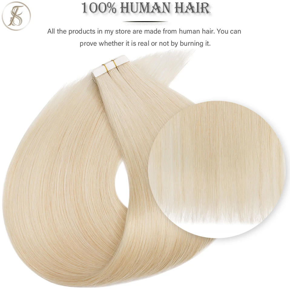 TESS Tape In Human Hair Extensions 2g/pc Thick Natural Hair Adhesive Seamless Invisible Tape In Double Needle Technology As Real