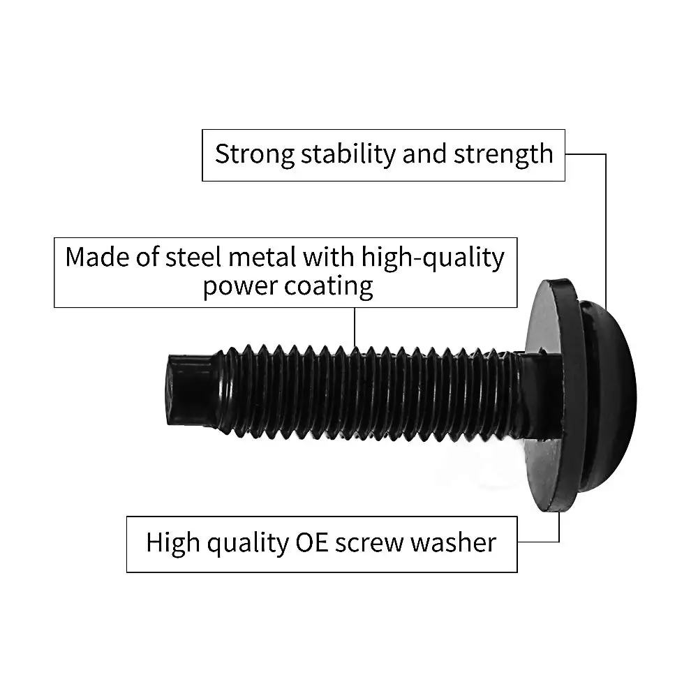 For Jeep Wrangler JK 07-17 OEM-Style M8 Screws LED Light Brackets on Pillars Windshield Frame Hinges Half Doors Install Screws