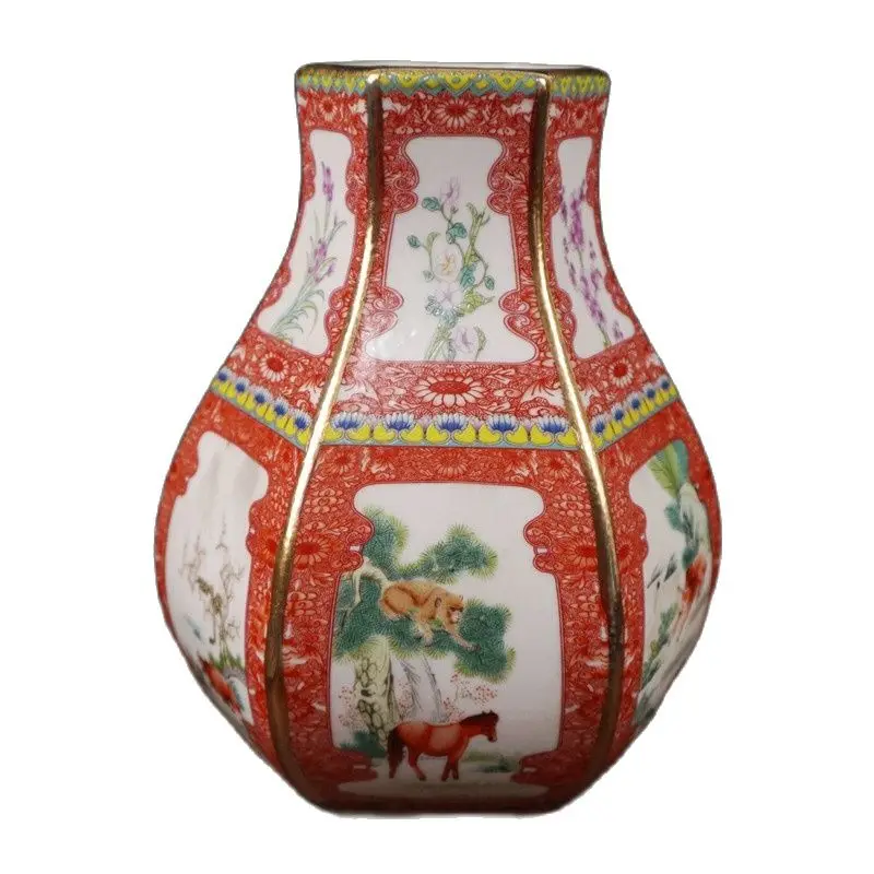 

Chinese old porcelain Enamel colored inese zodiac patterns vase