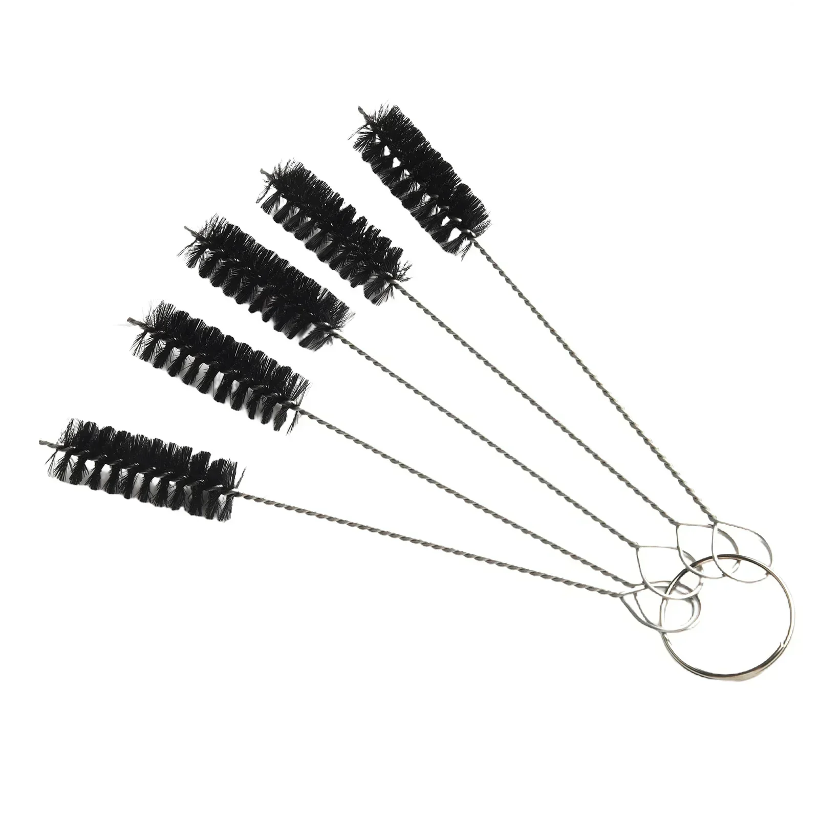 5pc Wire Tube Brush Set 2-8mm Brush Head Round Pipe Tube Cylinder Bores Cleaning Wire Brushes For Pipes Tubes Cylinders Cleaning