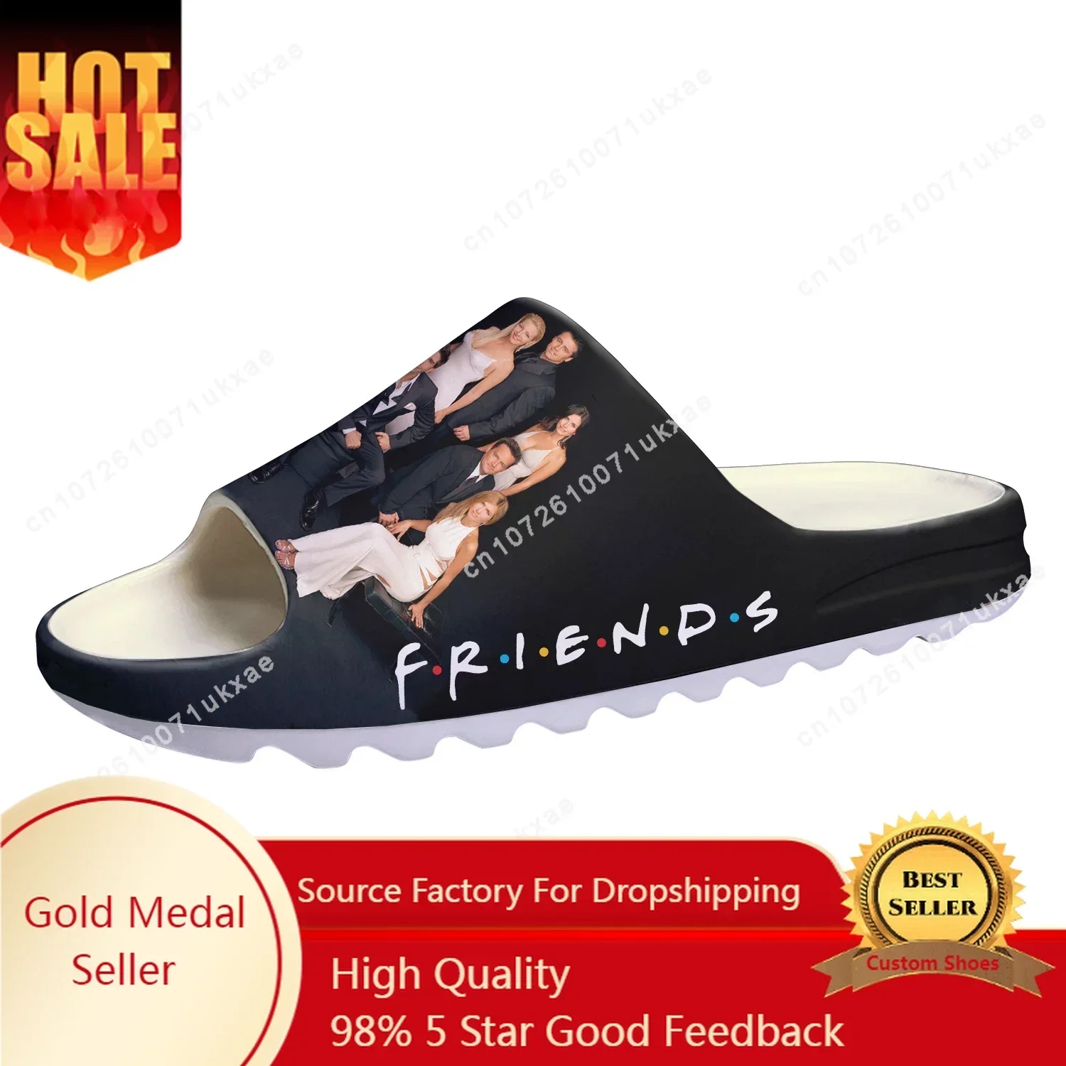 Friends Sole Sllipers TV Show Central Perk Coffee Soft Home Clogs Customized Step On Water Shoes Mens Womens Teenager Sandals