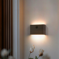 Human Sensation Intelligent Led Wall Lamp Night Light Walnut Wood Atmosphere Light Magnetic Suction Charging Induction Light