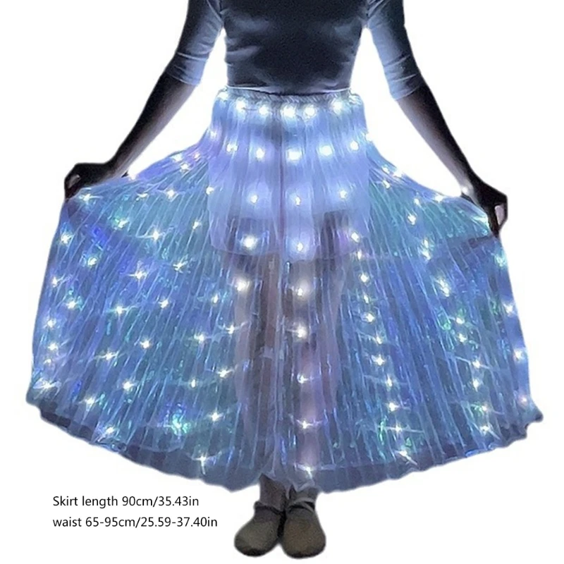 Trajes danza del vientre para mujer Faldas danza del ángel luminosas Falda danza del vientre LED