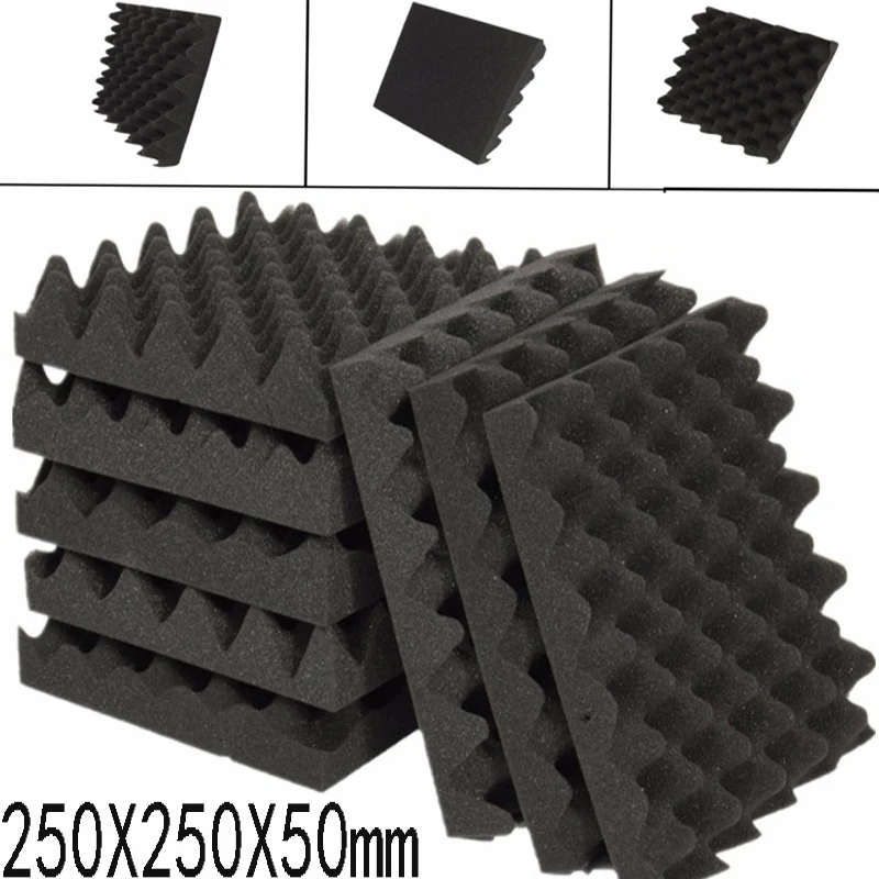 250x250x50mm Acoustic Foam Panels Sound Absorbing Studio Foam Soundproofing Insulation Absorption Treatment Wall Panels