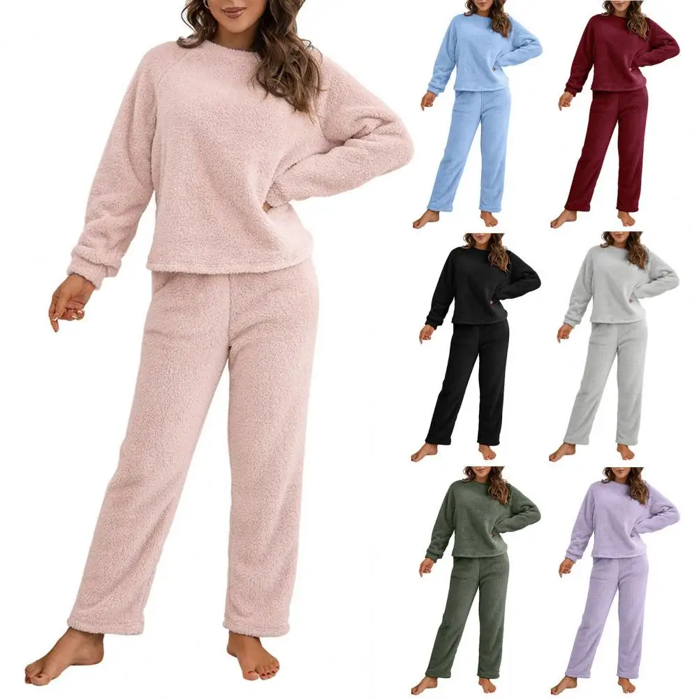 2026-pajama-set-autumn-winter-casual-outfit-top-pants-set-round-neck-long-sleeve-top-elastic-waist-sport-tracksuit-daily-clothes