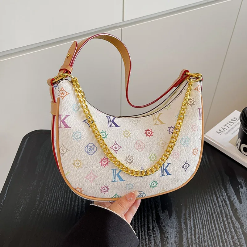 

2025 Luxe Crescent Underarm Bag, Women's Chain Shoulder Purse, Day to Night Crossbody, Casual Sling Bag, Minimalist Leather Bag