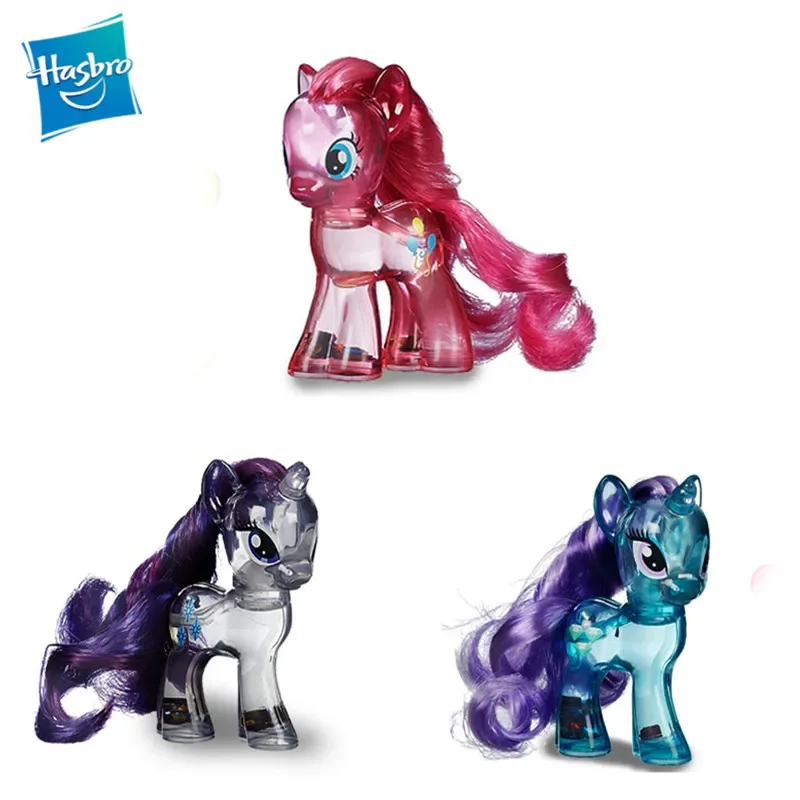 Hasbro Genuine Kawaii Sparkling Crystal My Little Pony Model Anime Cute Kids Toys Birthday Gifts Baby Free Shipping Items