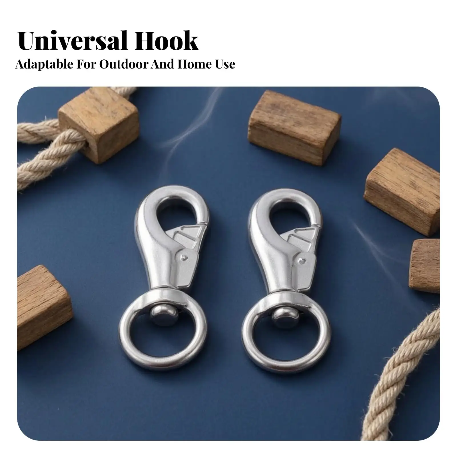 Swivel Snap Hook Heavy Duty Swivel Eye Snap Hook Clip Stainless Steel Hardware Spring-Loaded for Pet Leash, Marine