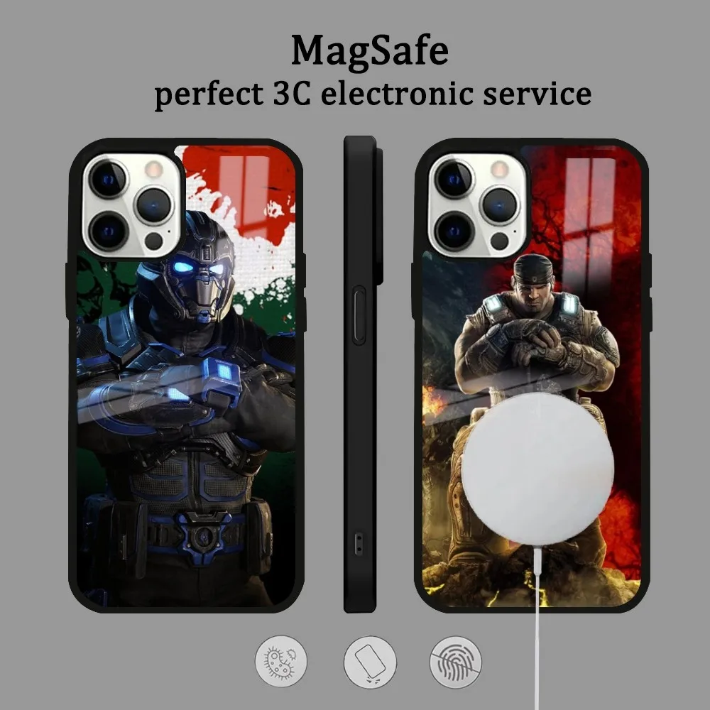 

G-Gears Of W-Wars Phone Case For IPhone 16 15 14 13 12 11 Pro Max Plus Mini Magsafe Mirror Wireless Magnetic Cover