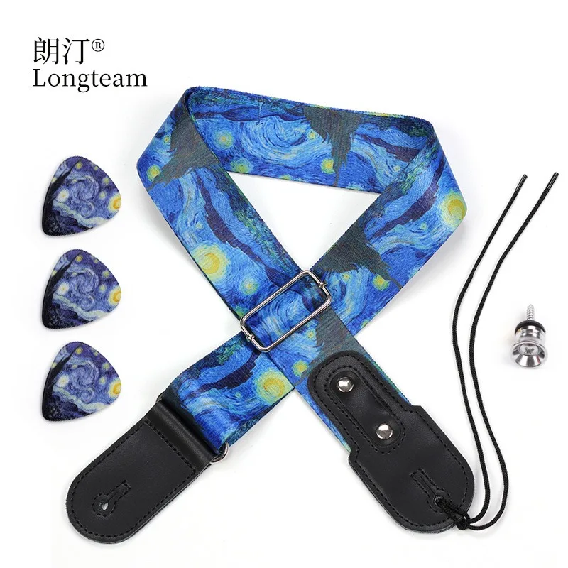 Personalized Star Strap Set with 3 Picks Electric Guitar Shoulder Strap Acoustic Acoustic  Electric Bass Accessories