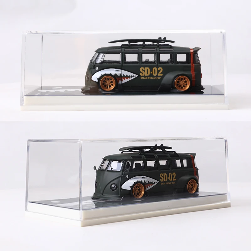 Flame 1:64 Kombi LBWK T1 BUS Shark Mouth Painting Diecast Alloy Model Car