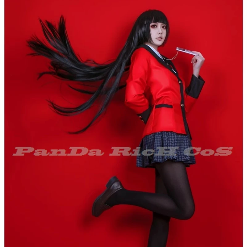 

Аниме Kakegurui Compulsive Gambler Jabami Yumeko Косплей Костюм Парик Саяка Школьница Плиссированная Юбка Хэллоуин Униформа Полный Комплект