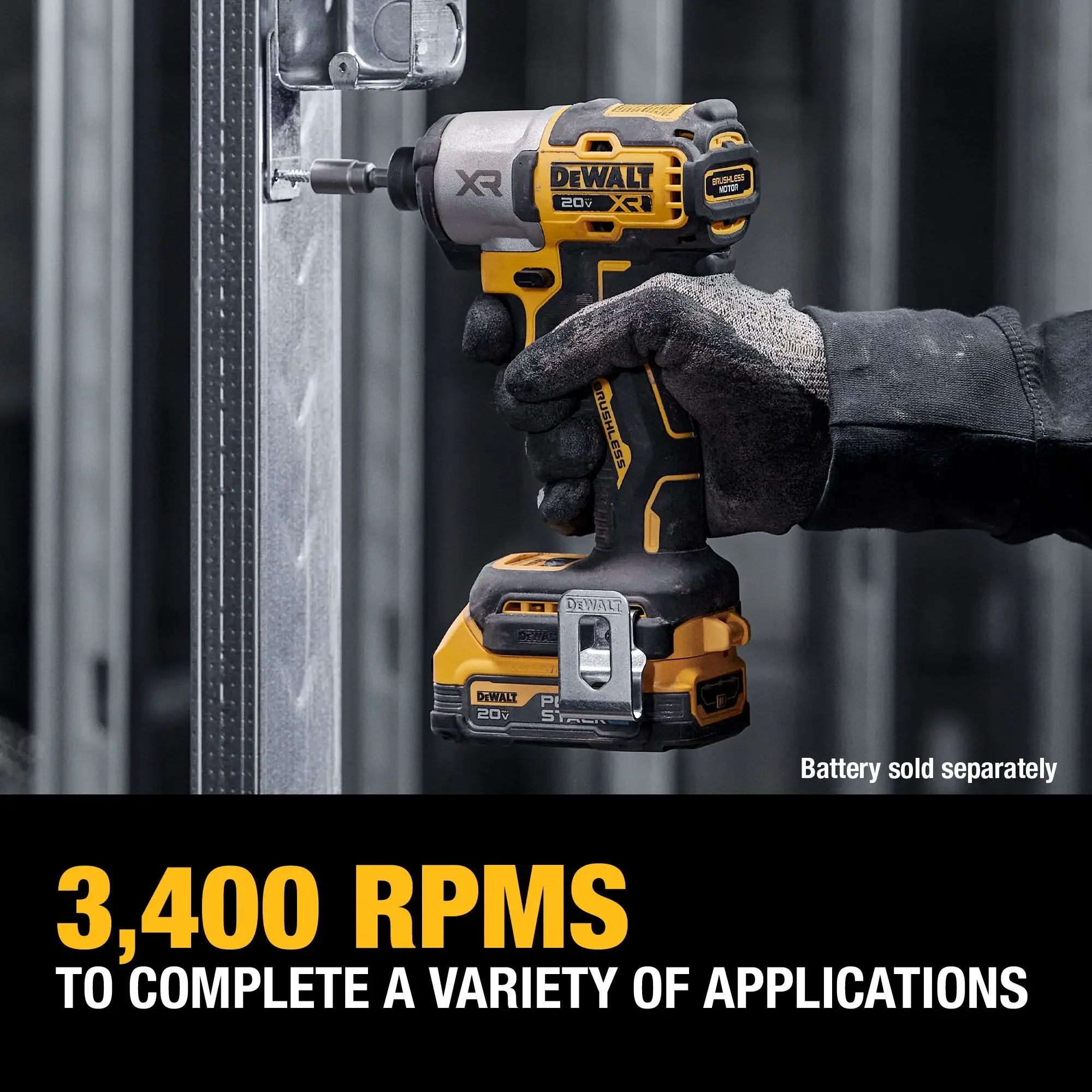 DEWALT DCF845 Brushless Cordless 3-Speed Impact 1/4 in. Driver 20V Lithium Power Tools 3400RPM 206NM