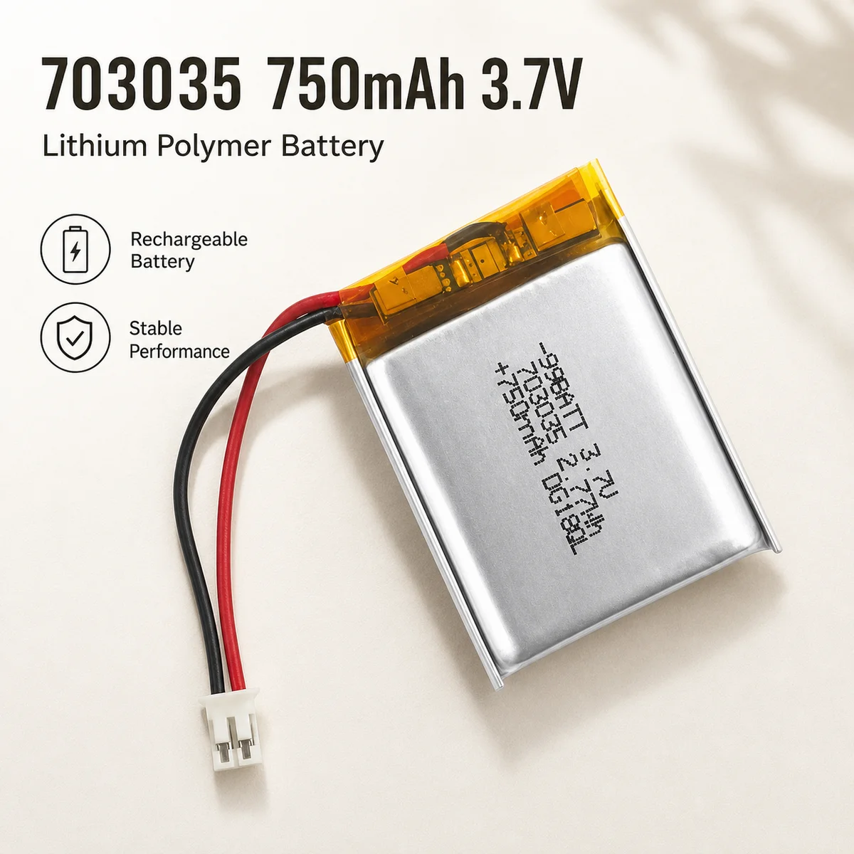 Rechargeable 703035 LiPo Battery 750mAh Lithium Polymer Cell for Children's Early Education Machine Loss Prevention Device