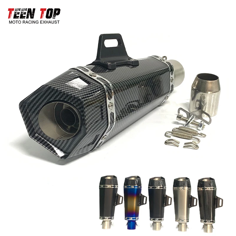 

51mm Universal Motorcycle Muffler SV650 SV650X GSXR600 GSXR750 NC750S NC750X Exhaust Tailpipe DB Killer 340mm Sport Silencieux