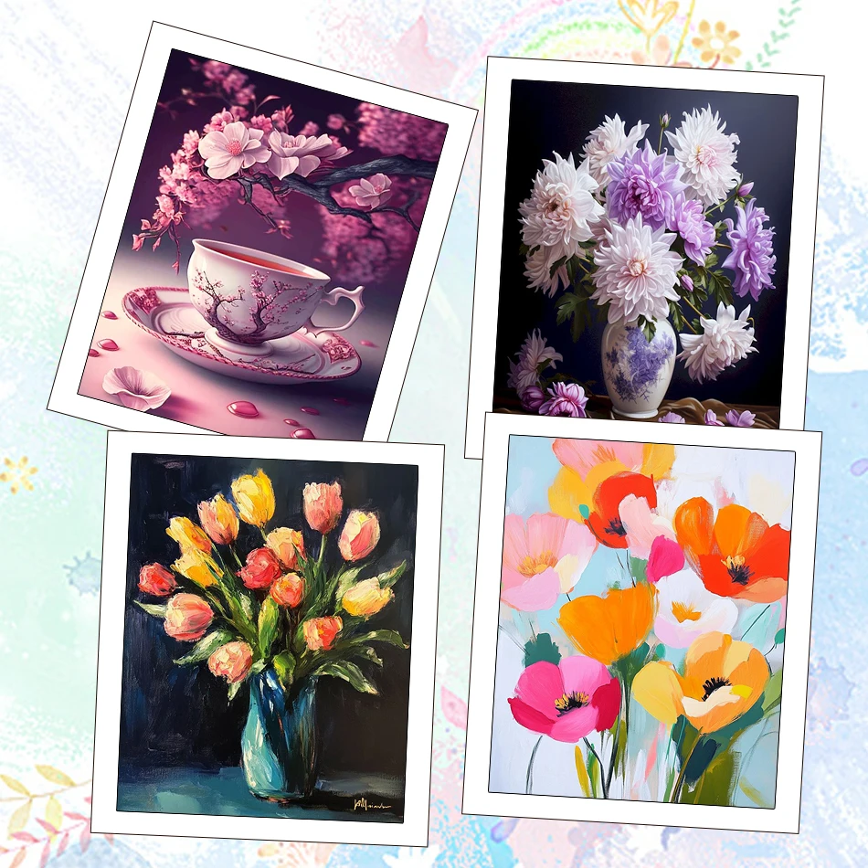 

RUOPOTY 40X50cm Canvas Painting By Numbers Flowers Oil Art Markers By Numbers Handmade Acrylic Drawing Diy Crafts Adult Coloring