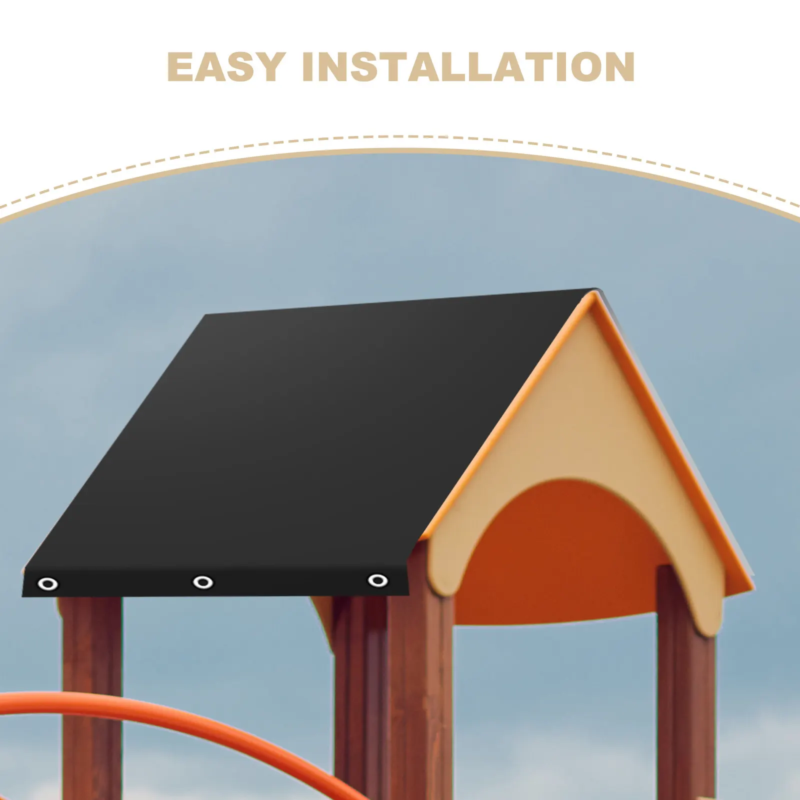 Playground Roof Shade Canopy Waterproof Sunproof Cover Easy Installation for Swings Slides Outdoor Kids Playset