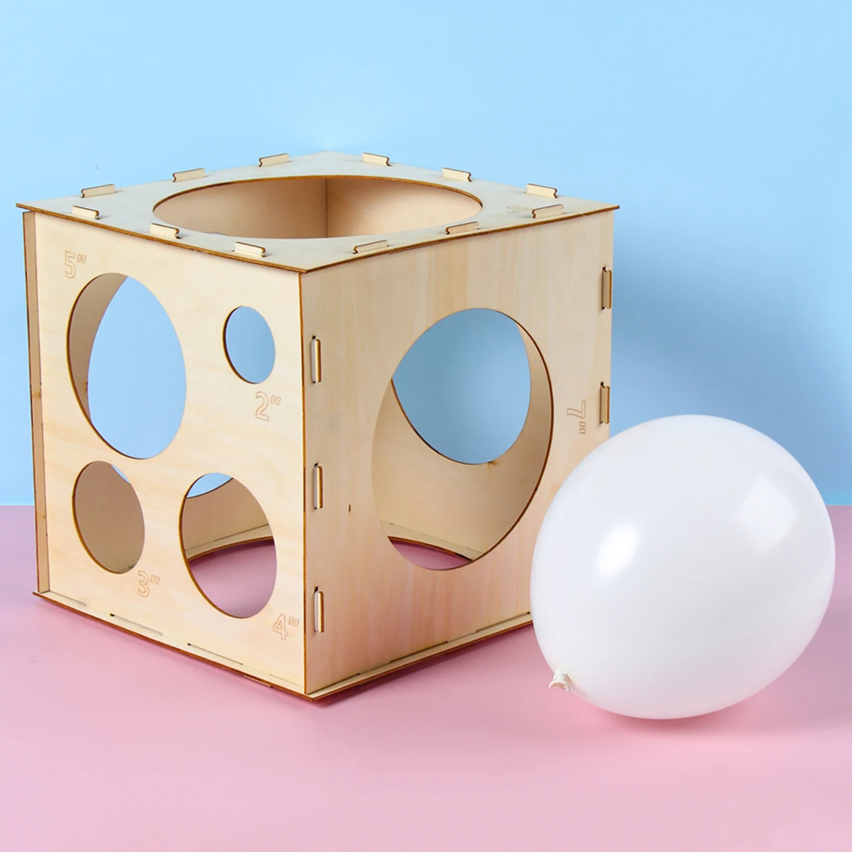 30cm Wooden Balloon Sizer Cube Box Balloons Measuring Box For Birthday Party Baloons Arch Garland Wedding Decoration Ballon Tool