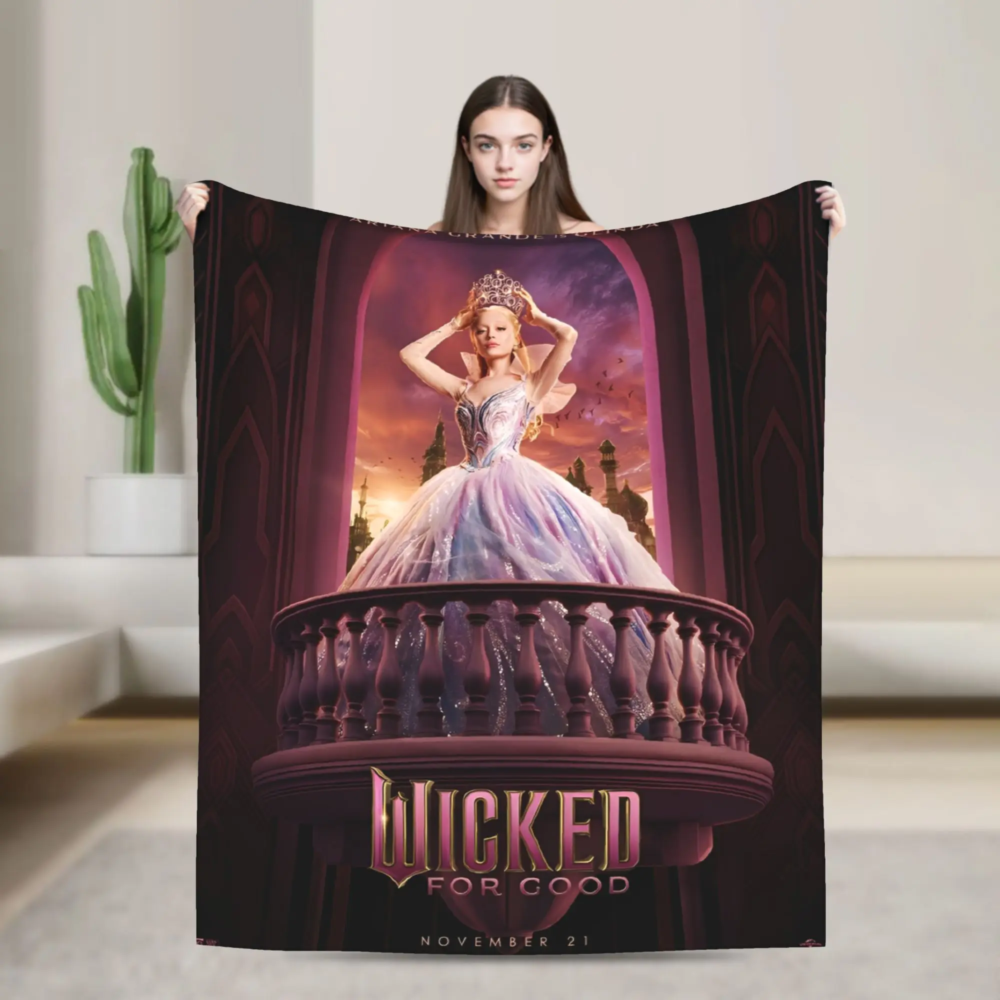 Wicked For Good Blanket Multi-size Soft Fuzzy Plush  Throw Blankets for Sofa Couch and Bed