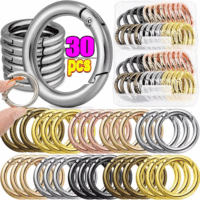 30/10pcs Metal O Ring Spring Clasps for DIY Jewelry Openable Round Carabiner Keychain Bag Clips Hook Dog Chain Buckles Connector