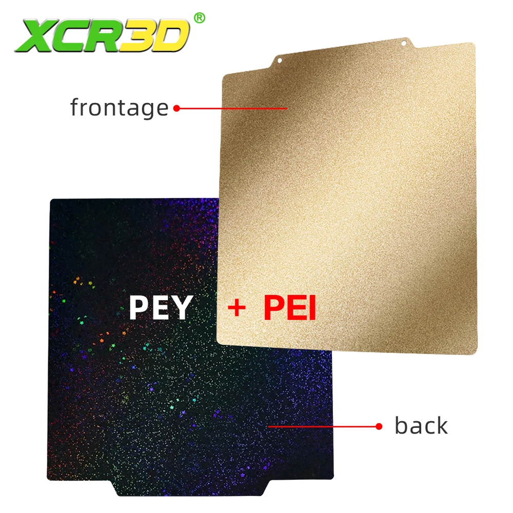 

XCR3D 180/220/235/257/310mm Double Side PEY+PEI Spring Steel Sheet Magnetic pey Smooth Build Plate Heated Bed 3D Printer Parts