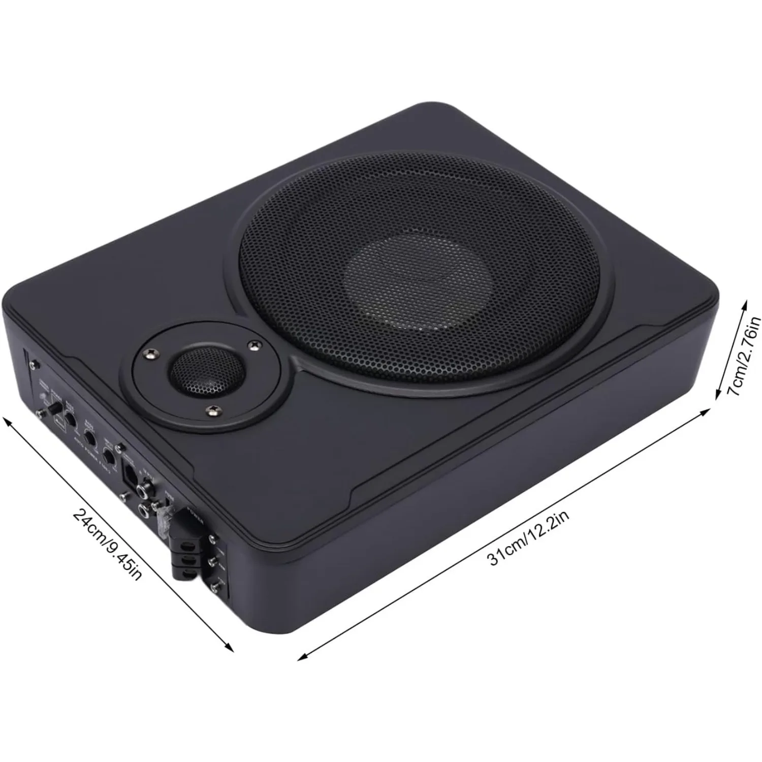 مضخم صوت يعمل بالطاقة تحت المقعد مقاس 8 بوصات، مكبر صوت للسيارة/الشاحنة، مجموعة رفيعة 600 وات