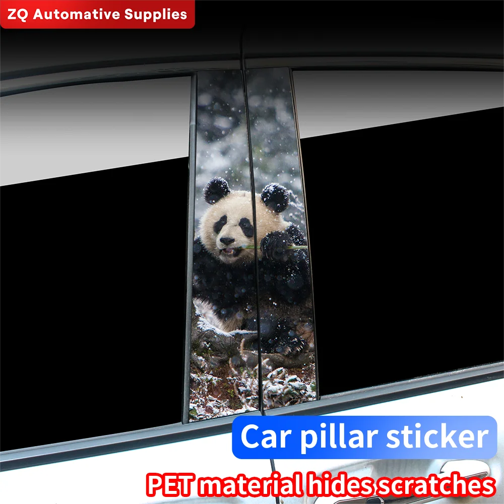 

Panda Car Stickers Auto B Pillar Waterproof Sunscreen Decoration Cover Scratches DIY Car Doors Pillar Vinyl Decals Accessories