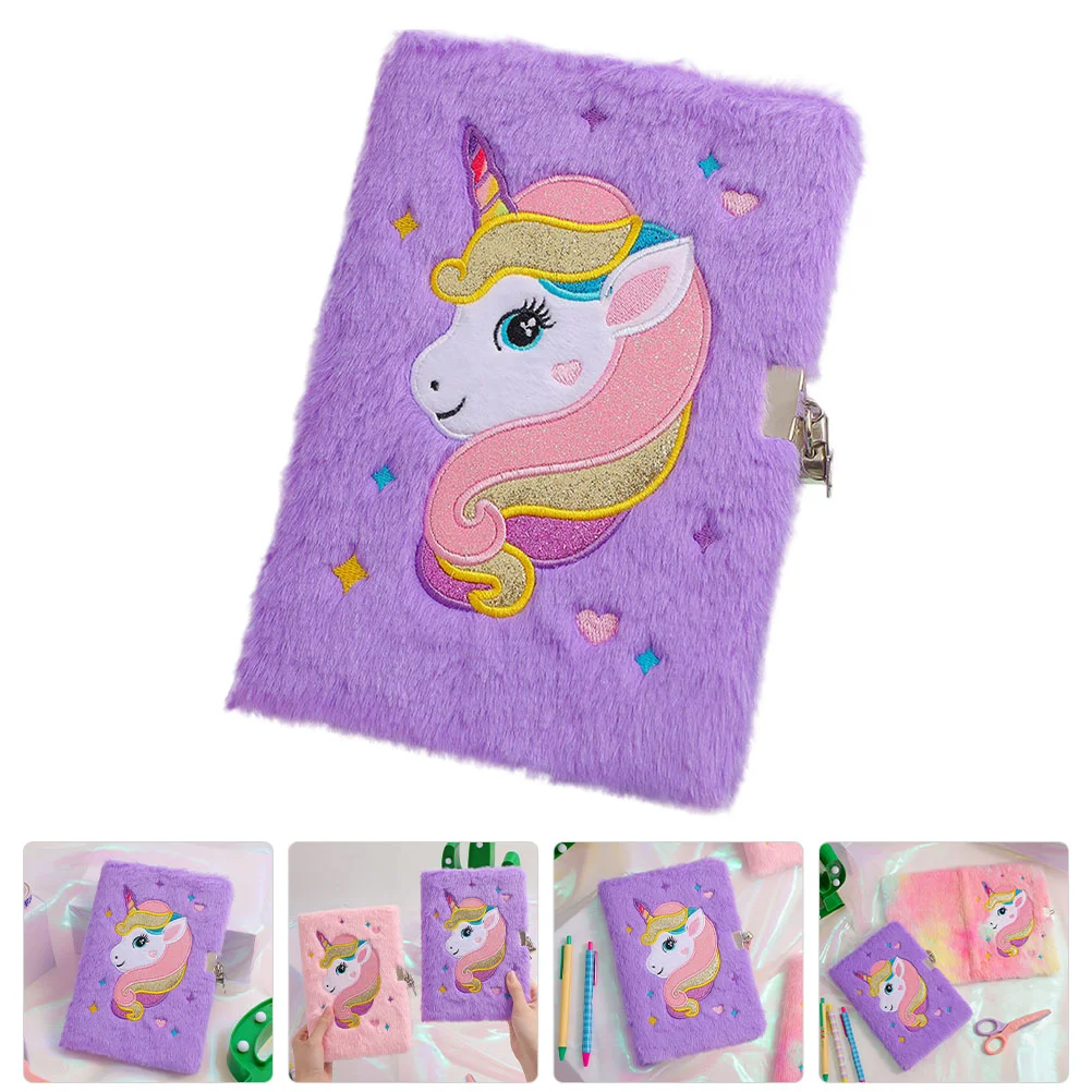 

The The Notebook Unicorns Printed Notepad The Notebooks for Girls Diary with Lock Fluffy Child