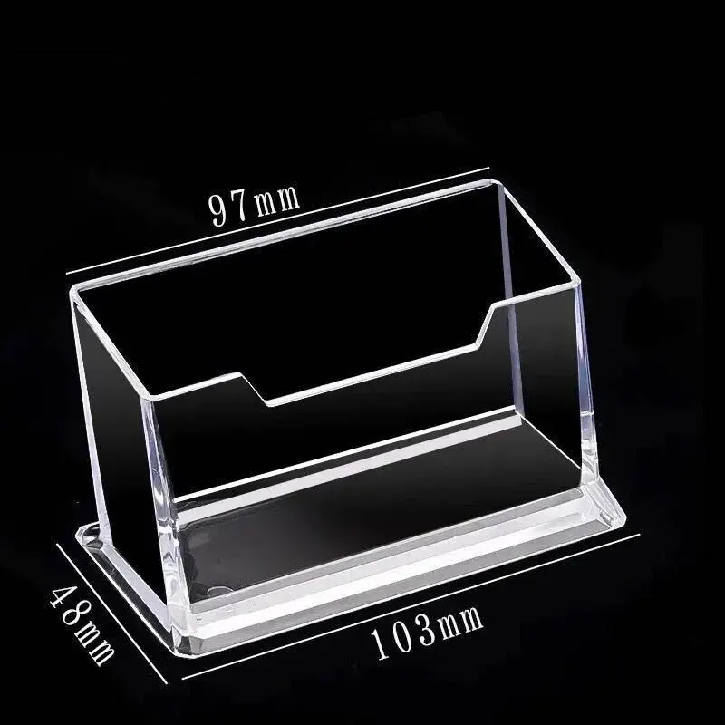 1pcs Clear Desk Shelf Box Storage Display Stand Acrylic Plastic Transparent Desktop Bussiness Card Holder Place Card Holder