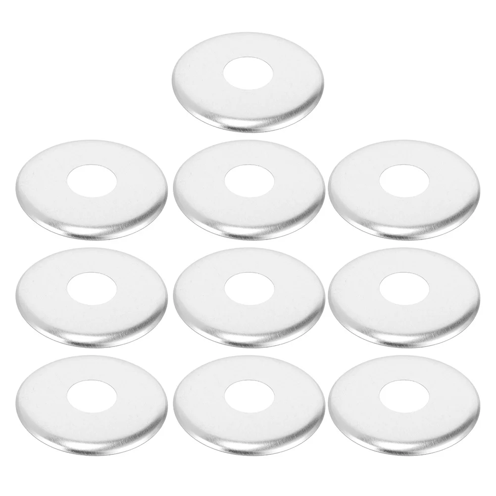 10pcs Fire Sprinkler Cover Stainless Steel Wall Split Flange Round Escutcheon Plate Waterproof Reusable Decorative Splash Guard