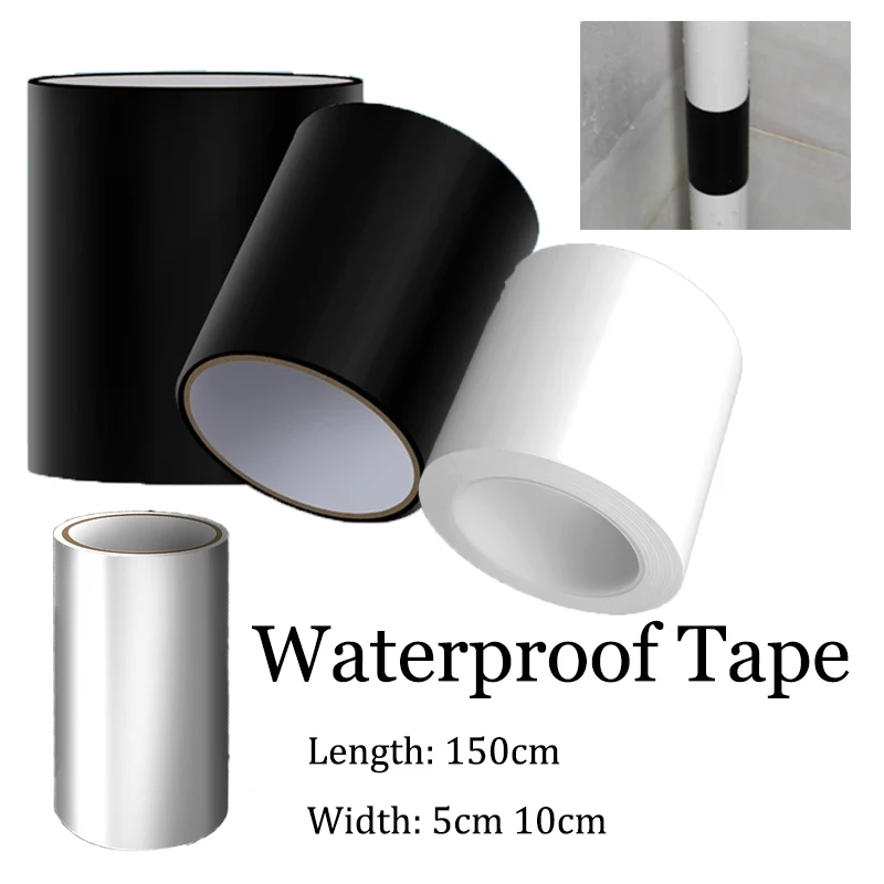 150 cm selbstklebendes wasserdichtes Klebeband Patch Bond Seal Repair Stop Auslaufsicheres Klebeband für Badezimmer Küche Wasserrohrband