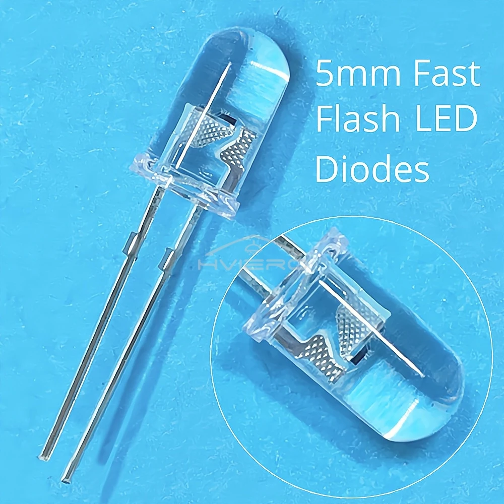 100 قطعة F5 5 مللي متر حبات ضوء مستديرة بطيئة RGB سريع فلاش ديود Led قوس قزح متعدد الألوان أحمر أخضر أزرق انبعاث المياه واضح مصباح